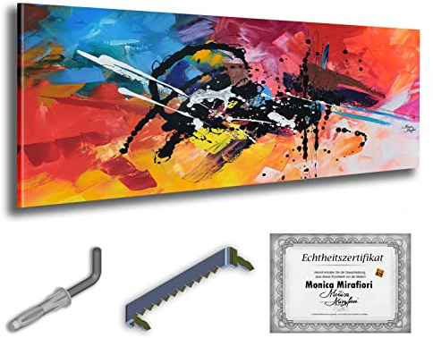 Monica Mirafiori I 100% HANDGEMALT I Gemälde Creed I 120x40cm | Gemälde Handgemalt | Acrylgemälde | Sehr Großes Acrylbild I Moderne Kunst I Kunstbilder