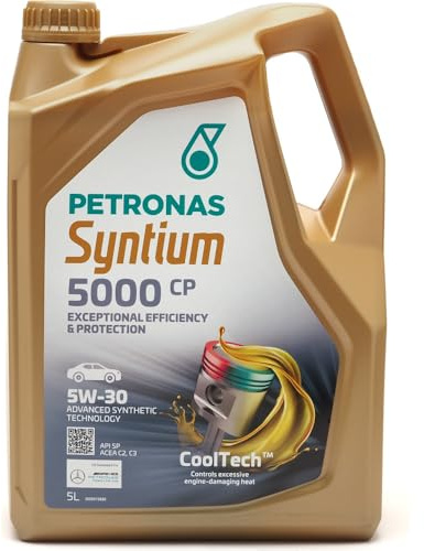 PETRONAS Motoröl 5W-30 SYNTIUM Synthetiköl Motor Öl ACEA C2 5000 CP 5L Kompatibel mit NISSAN Qashqai/Qashqai +2 I J10, NJ10, HYUNDAI Tucson TL, TLE, TOYOTA Yaris Schrägheck P9, CITROËN JUMPER Kasten