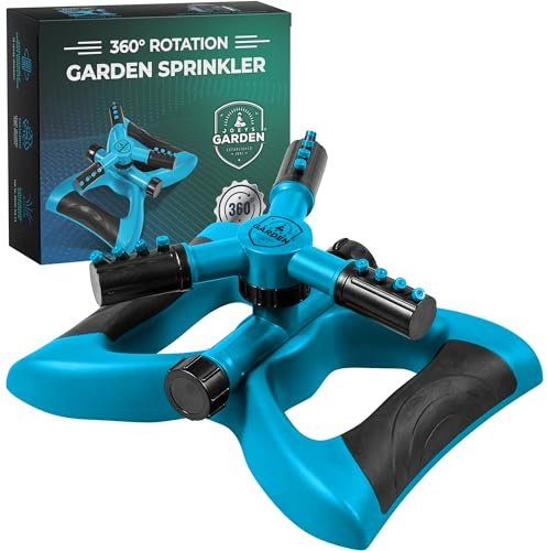 Joeys Sprinkler für Hof, rotierender Gartensprinkler für große Flächenabdeckung, Rasen- und Hofregner (blau)