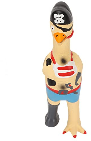 LIYJTK Quietschendes Huhn-Hundespielzeug, Haustier-Latex-Gummi, Kreischendes Huhn-Hundespielzeug, Elastisches Zähneknirschen, Handbemalt(Piraten-Huhn)