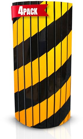 Lot de 4 protections pour colonnes de garage - 40 x 25 x 2 cm - Adaptées aux colonnes circulaires - Protecteur réfléchissant pour portes et pare-chocs de voiture, évite les chocs et les rayures