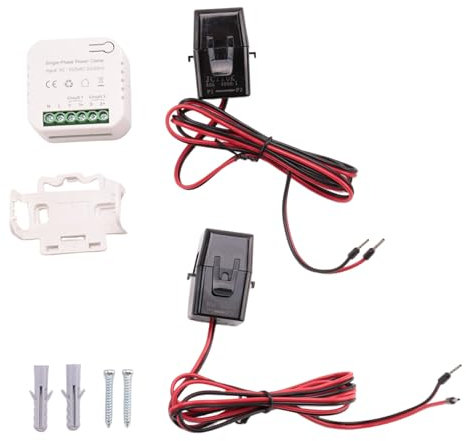 Rouufgeg Tuya Smart WiFi Energy Meter 80A with Current Transformer Clamp KWh Power Monitor Electricity Statistics 90-250V(2CT)