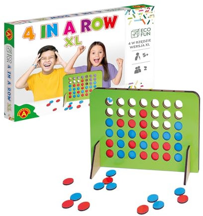 A ALEXANDER - 4 In a Row XL - Gesellschaftsspiel für Kinder - Brettspiel ab 5 Jahren, für 2 Spieler - Strategisches Spiel - Spiel aus Holz