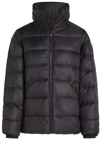 Tommy Hilfiger Women's Short Funnel Neck Down Puffer Jacket, Black (Black), XXL