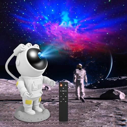 Proiettore a LED per Cielo Stellato,Proiettore Astronauta Luce notturna Galattica con Nebulosa,Timer,Telecomando e Rotazione a 360°,luce d'atmosfera per la camera da letto,Regali per Bambini Adulti