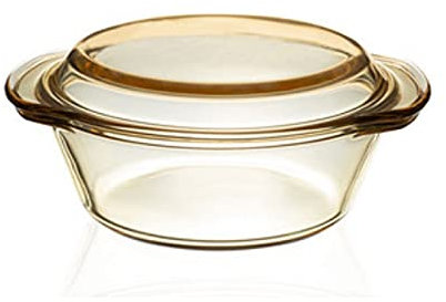 Cuencos for cocina, cuenco de vidrio resistente al calor, resistente a las llamas y a altas temperaturas, vajilla for el hogar, resistente al calor con tapa, ensaladera transparente, con orejas dobles