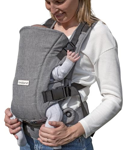 Availand Ergo Life | Babytrage von 0 bis 36 Monaten | Geeignet für Neugeborene | Ergonomische Babytrage | Bequeme Lendenwirbelstütze mit sicheren Einstellungen | Waschbar und atmungsaktiv