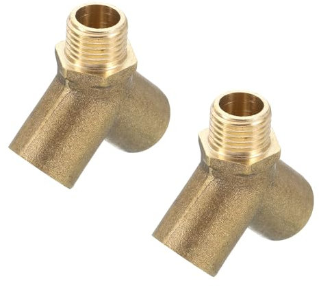 QUARKZMAN Raccord en T en Laiton, 1/4 x 1/4 x 1/4 Npt, Raccord en Y à 3 Voies pour Connecter les Pipelines de Transport de Gaz, Lot de 2