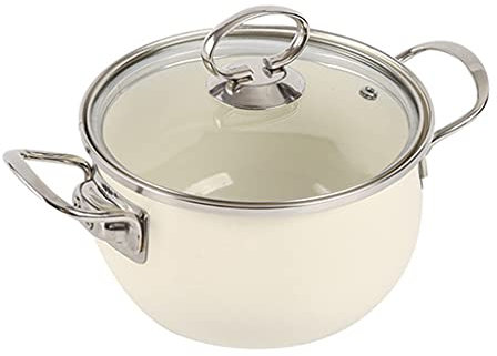 Casseruola in ferro smaltato Pentola per W/Premium 304 Manico in Acciaio Inox Coperchio Pentole Cucina 2.5L 4.7L S