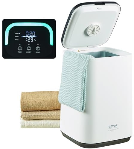 VEVOR Towel Warmer 20L, Towel Warmer Bucket with 24h Delay Timer, 20/40/60 Min Auto Shut Off, Child Lock, LED Screen & U-Shaped Light, Large Towel Warmer for Bathroom, Spa, Bathrobe, Blanket & Pajama