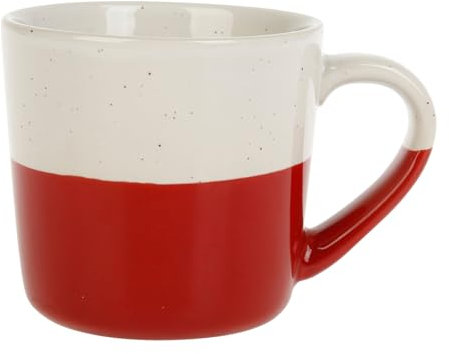 GENEVIEVE LETHU 535989 - Taza (22 cl, esmaltada de Gres – Colección L'ENTRE DOS – Ø 8 cm de altura 7,5 cm, color rojo
