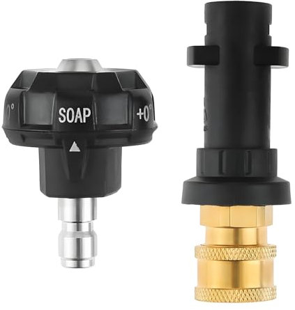 Oiieco 6-in-1 Power Pressure Washer Spray Nozzle with 1/4 Quick Connect Fitting, Karcher Pressure Washer Hose Adapter for K2 K3 K4 K5 K6 K7,High Pressure Rotating Turbo Nozzle Adapter