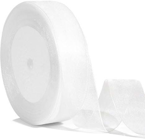 Geschenkband Weiss Verpackungsbänder 25mm 46m Geschenkband Weihnachten Schleifenband Weiss Geschenkband Weiß Stoffband Geschenkbänder Zum Basteln Geschenkband Stoff Geschenkverpackung Weihnachten