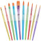 ZGTS Paint Brushes, 10 Pcs Painting Brushes Set Nylon Hair Brush with Silicone Crystal Penholder Kids Paint Brushes For Acrylic Painting Oil Watercolor Painting Painting for Beginners Art Supplies