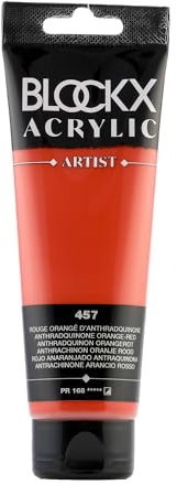 Blockx 60457BXC Acrylique Fine Semi-opaque et Satinée - Rouge orangé d'Anthraquinone PR 168 - 120ml