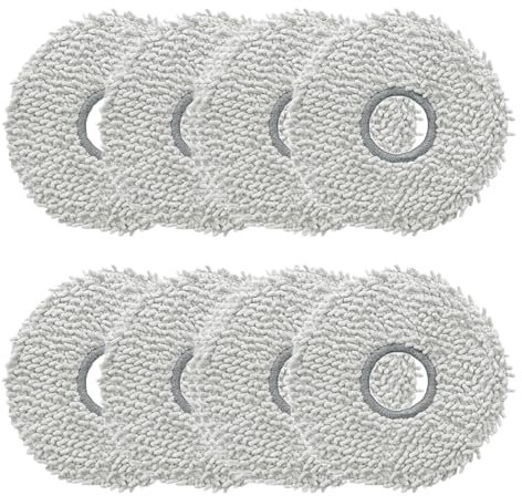 Rechange Serpillières Compatible avec Dreame L10 L20 L30 L40 X30 X40 X50 Ultra/ L10S Pro/ L10S Ultra/ L10S Pro Ultra/ L10 Prime, pour Roborock Qrevo Serie/Saros 10R, pour Mova E30 P50 Ultra (8 Pack)