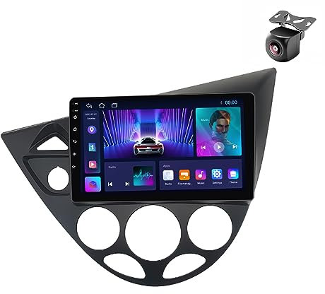 Android 14 Car Radio para Ford Fiesta 1995-2001 Focus MK1 1998-2004 2 DIN de Coche NAVEGACIÓN con Pantalla Táctil 9 Pulgadas Reproductor Multimedia Autoradio FM SWC Carplay Auto (M100CP 4core 1+32G)