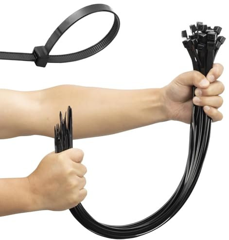 60 Pcs Long Cable Ties, Black Extra Long Nylon Cable Tie, 450mm X 4.8mm, Self Locking Duty Cable Tie for Wires, Decoration, Home, Electronic Work, Office and DIY