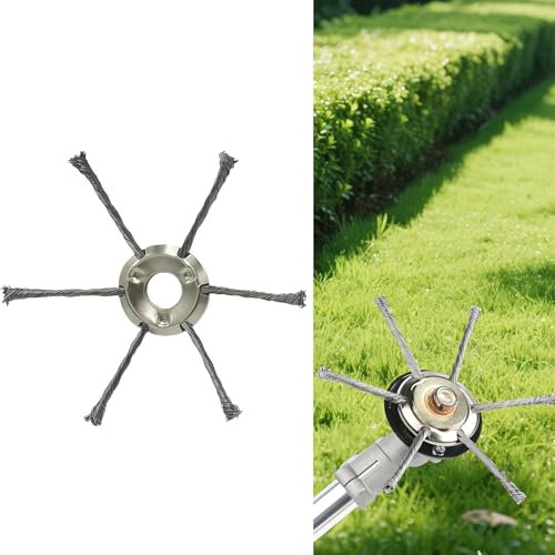 Strimmer Head, Universal Trimmer Head Replacement for Grass Trimmers, Brush Cutters, and Garden Tools, 25.4mm Durable Steel Wire Brush Head for Lawn and Weed Removal (7 Inch)