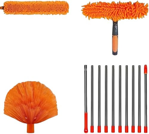 High Range Dusting Kit 6 m with Extension Pole from 1.5 to 4.9 m Telescopic Washable Microfibre Duster Telescopic Dust Duster for Ceilings, Suitable for Ceilings
