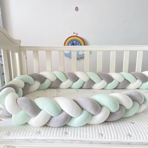 GYCF Bettschlange Geflochten, Knoten Bettgitter Rausfallschutz, Bett Rausfallschutz Kinder, Kissen Bettgitterbezug Seitenschutz, Passend für Kinderbetten Elternbetten,A13,1.5 m