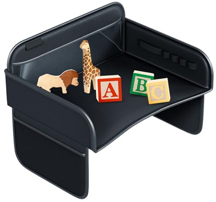 Bandeja Viaje Niños Silla Coche Organizador de Escritorio Soporte Tablet | Bandeja de Viaje de Cuero PU para Coche Infantil Portátil Vaso Infantil Organizador Escritorio Niño Regazo Silla Coche Ca