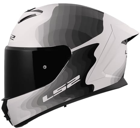 LS2, Integraler Motorradhelm RAPID III FLOW White Grey, L