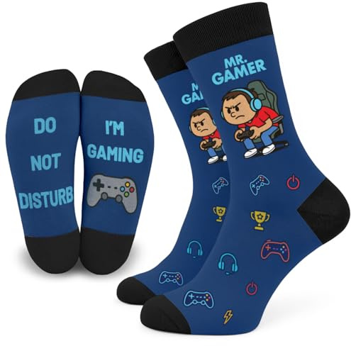 SC Products Mr Gamer Socks Gamer Gifts for Men | Cotton Rich Gaming Socks Teenage Stocking Fillers for Men | Gaming Gifts for Him Teen Boy Stocking Fillers | Christmas Presents for Boyfriend