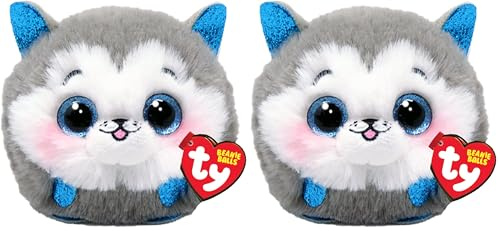 TY Slush Heiser Beanie Balls 3 | Beanie Baby Weiches Plüschtier | Sammlerstück Kuscheliger Stoffteddy (Packung mit 2)