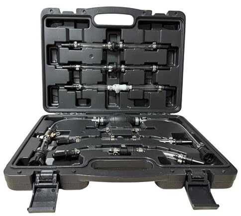 GEAR4GARAGE Diesel Fuel Priming And Bleeding Master Kit Male Female Ends 12pc Fuel Pump Line Injector Tool Engine System Automotive Repair Garage Workshop Mechanic Set Removal