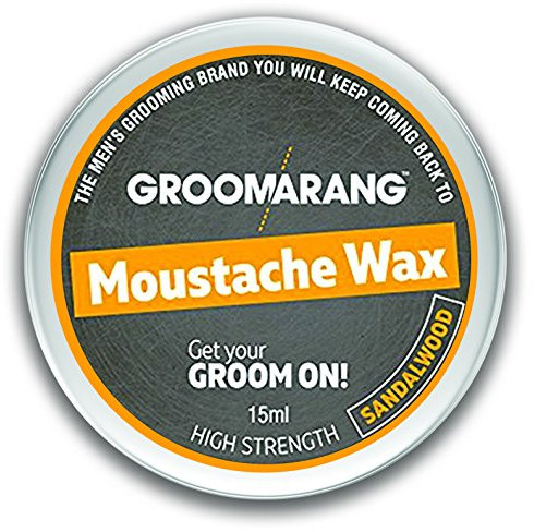 Groomarang Schnurrbart & Bart Wachs extrastarke Sandelholz 100% natürliche Haarpflege Bio & Vegan 15ml