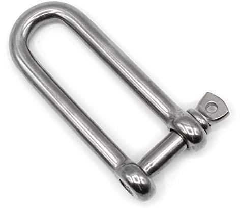HEAVYTOOL Schäkel gerade Lange Form 10mm Edelstahl V4A AISI 316 (2 Stück) Langschäkel Langer Bügelschäkel Langer Schäkel Verbindungsschäkel Langausführung Schäkel Rundschäkel Langschaft-Schäkel
