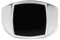 Sprezzi Fashion Herren Ring Silber Siegelring mit Onyx Stein schwarz quadratisch aus 925 Sterling Silber massiv eckig poliert glänzend (66)