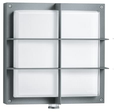 Steinel Außenleuchte L 691 S Anthrazit, 8.5 W Wandlampe, 360° Bewegungsmelder, schlagfest, warmweiß, inkl. Schutzgitter