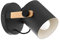 EGLO Wandlampe Hornwood, 1 flammige Vintage Wandleuchte im Industrial Design, Retro Lampe aus Stahl und Holz, Farbe: Schwarz, creme, braun, Fassung: E27