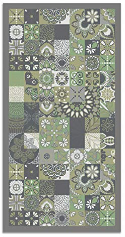 Panorama Vinyl-Teppich Küche Lounge - Verschiedene Größen - (Hydraulic Fliesen Grün Farbe 40x80 cm)
