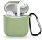 ELLENNE Cover Silicone Slim Compatibile per Apple AIRPODS 1 E 2 Custodia AntiGraffio + Gancio (Verde Militare)
