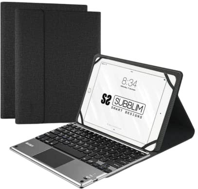 SUBBLIM Funda con Teclado Bluetooth Touchpad Keytab Pro BT 9.6 – 10.8 Negra Touchpad Incorporado Diseño Ultra Slim Sistema Magnético