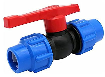 TOP-VIGOR 32mm Stop Tap Valve Connector for HDPE or Alkathene Water Pipe Compression Fit
