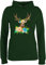 Pullover Damen Hoodie Frauen - Kompatibel Oktoberfest - Hirsch mit Blumen - S - Dunkelgrün - October fest Women Oktober Spruch bayrischer bayrisch bayrische bayerische bayerisch Octoberfest