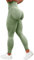 TAYOEA Damen Sportstrumpfhose mit hoher Taille Lange blickdichte Sport Nahtlose Strumpfhose Schlanke Jogginghose Fitnesshose Yogahose Damen Workout Lässig Jogging Schlanke Strumpfhose Grün,M