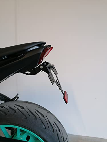 Kennzeichenhalter GroFaTec EVO Set für Yamaha mt07 Bj 2013-2024 Kennzeichenträger Nummernschild MT 07 Träger Halter kurzes Heck Heckumbau Porta Targa MT07