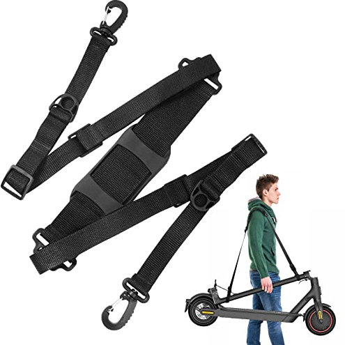 Ainiv Scooter Schultergurt, Tragegurt Laufrad, Universaler Verstellbarer Schulterriemen für Kinderfahrräder, E Scooter Schultergurt, Shoulder Strap, Scooter Zubehör, Yoga-Matte, Laptoptasche (Schwarz)