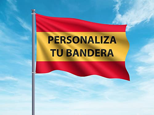 Oedim Bandera España Personalizada, 150x85cm, Reforzada y con Pespuntes, Bandera con 2 Ojales Metálicos y Resistente al Agua