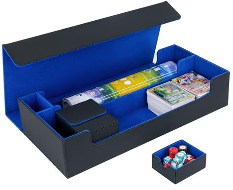 LEFOR·Z Deck Box,X Large Premium Kartenbox mit Spielmatte und Würfel Fach,deckbox,Sammelkarten Aufbewahrungsbox,MTG Deck Box Aufbewahrungskoffer für Deckboxen,Karten,Spielmatten,Zubehör