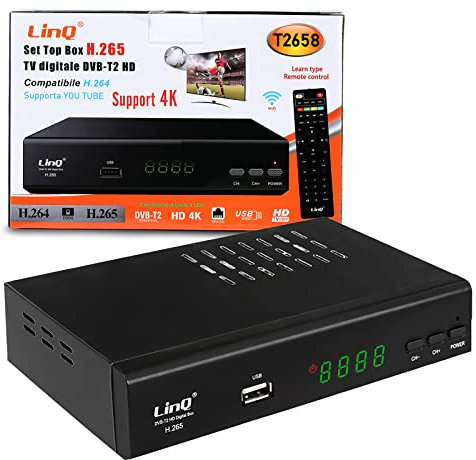 Decoder DVB-T2 HD, Oluote Decoder Digitale Terrestre 1080p Sintonizzazione Automatica, HDMI H.265 HEVC 10Bit Ricevitore, Riceve per Tutti i Canali TV Gratuiti