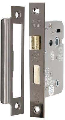 Infinity Decor 63mm & 75mm Bathroom Mortice Door Lock for Internal Wooden Doors - Warrington Certified & Security Purpose. (Black Nickel, 63mm)