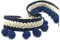 SHTGOI Pomponborte Bommelborte 5 Yards 12mm Pompon Borte zum Nähen Pom Poms Fransenborte Pompons Quaste Spitze Bommelband für DIY Basteln Kostüme Kleidung Vorhang Nähen Dekoration Dunkelblau