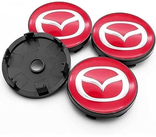 DOCHKA Nabenkappen Felgen Kappen Felgendeckel Radkappen Radnabendeckel Nabendeckel Felgenkappen für Mazda 2 3 6 MX-5 MX-30 CX-3 CX-8 CX-9, 4 X 60mm,C