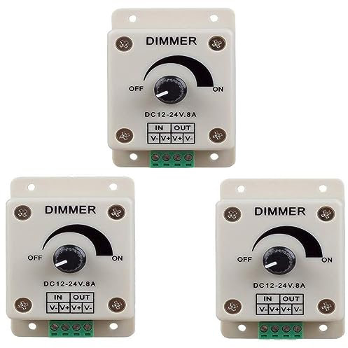 LED monochrome dimmer manual dimming controller 8A with DC 12-24V light strip LED controller 3PCS